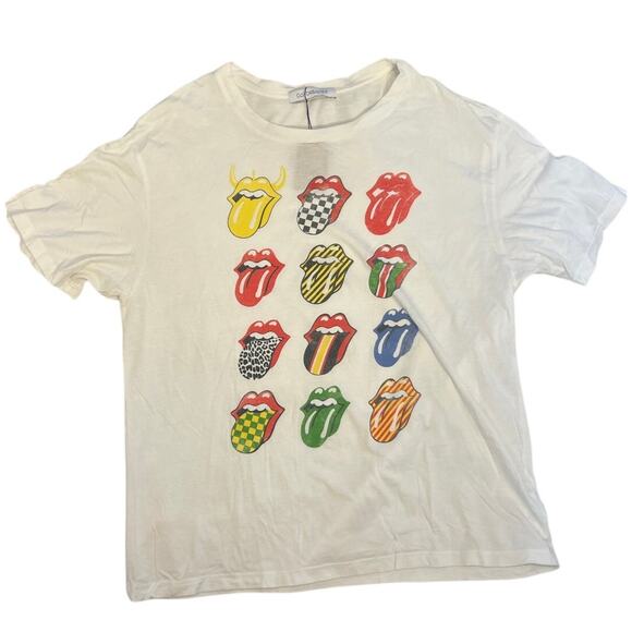 Daydreamer White Rolling Stones Tongue Tee T-Shirt Size L - Picture 1 of 6